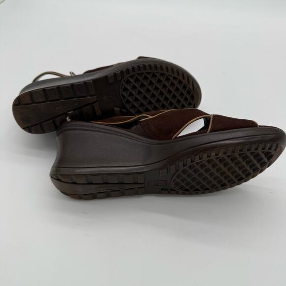 Naturalizer Women's Mathematics Wedge Leather Brown Comfort Cushion Sandals 9 - Picture 7 of 7